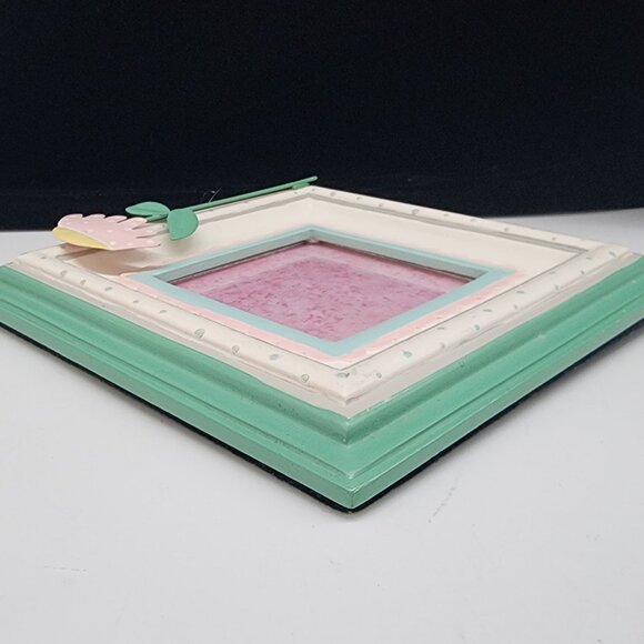 Hand Painted Floral Picture Frame By Bonnie Lynn Pastel Colors Easter - Picture 9 of 11